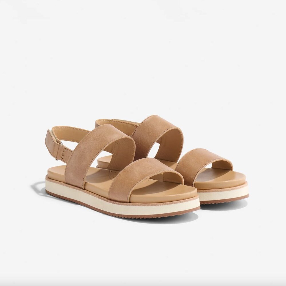 NEW Nisolo Go-To Flatform Slingback Almond Sandal Size 9.5